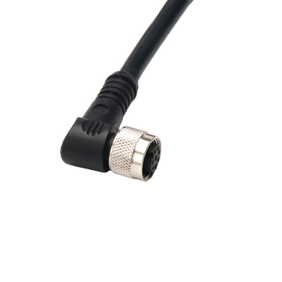 Kabel elektryczny pod kątem prostym z wodoodpornym złączem M12 2-pinowym 3-pinowym 4-stykowym IP67