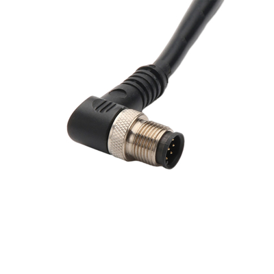 Kabel elektryczny pod kątem prostym z wodoodpornym złączem M12 2-pinowym 3-pinowym 4-stykowym IP67