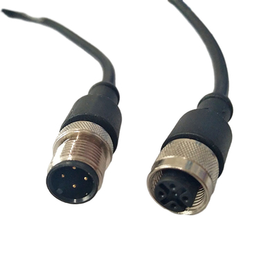 Metalowa śruba Kabel Phoenix M12 o długości 100 cm męski na żeński czarny z osłoną z PVC