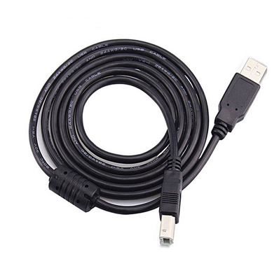 Czarny szybki kabel USB, męski na żeński przewód USB 2.0 do drukarki