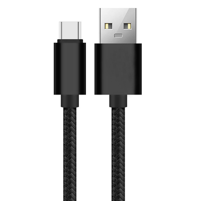 Kabel USB do ładowania danych w kolorze czarnym 3A Pleciony nylon Certyfikat RoHS CE