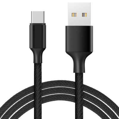 Kabel USB do ładowania danych w kolorze czarnym 3A Pleciony nylon Certyfikat RoHS CE