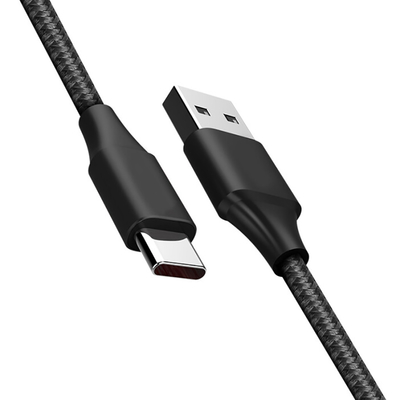 Kabel USB do ładowania danych w kolorze czarnym 3A Pleciony nylon Certyfikat RoHS CE