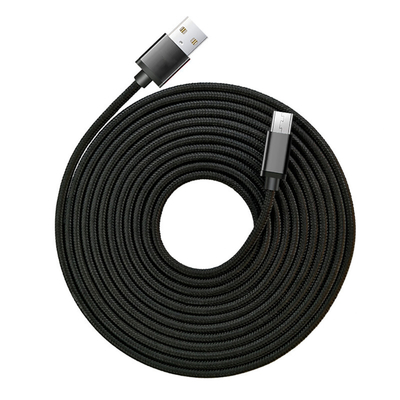 Kabel USB do ładowania danych w kolorze czarnym 3A Pleciony nylon Certyfikat RoHS CE