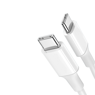 Kabel szybkiego ładowania USB C do C w kolorze białym z płaszczem z PVC 20V 3A 60W