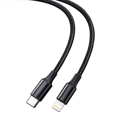 Kabel USB do szybkiego ładowania w kolorze czarnym z oplotem nylonowym Szybkość transferu 10 Gb / s