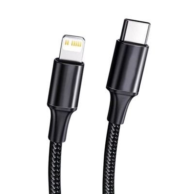 Kabel USB do szybkiego ładowania w kolorze czarnym z oplotem nylonowym Szybkość transferu 10 Gb / s