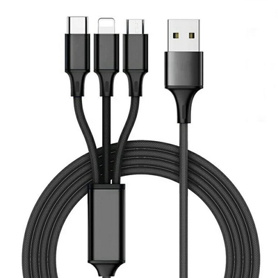 Kabel USB do ładowania danych 3 w 1 2,4 A Typ C Funkcja wielu portów OEM ODM