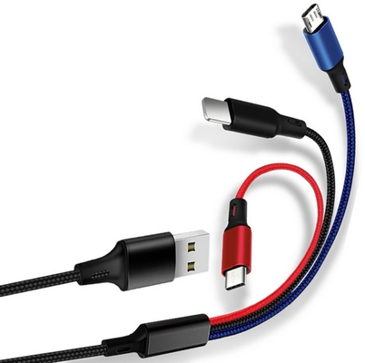 Kabel USB do ładowania danych 3 w 1 2,4 A Typ C Funkcja wielu portów OEM ODM