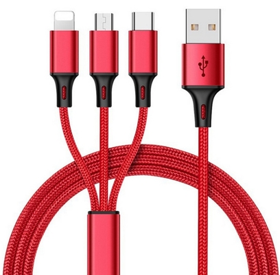 Kabel USB do ładowania danych 3 w 1 2,4 A Typ C Funkcja wielu portów OEM ODM