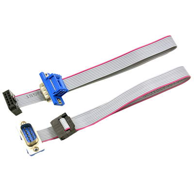 Kabel taśmowy OEM 2,54 mm IDC DB9 męski żeński do montażu na panelu