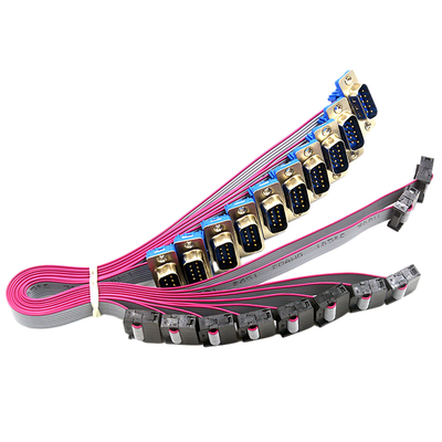 Kabel taśmowy OEM 2,54 mm IDC DB9 męski żeński do montażu na panelu