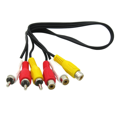 Męski na żeński kabel audio wideo, 3 kabel Rca AV do projektora z głośnikiem