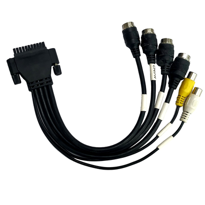Dostosowane zespoły kabli M12 do RCA Overmolding Śruba blokująca kolor czarny
