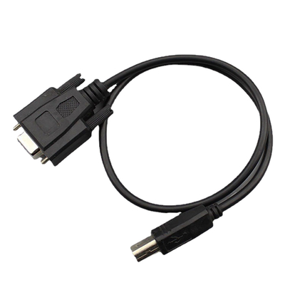 Niestandardowe zespoły kabli RS232 Overmolding DB9 żeńskie na USB 2.0 B typu męskiego