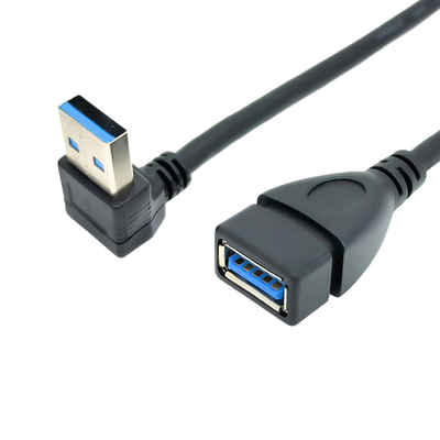Kabel USB do ładowania danych pod kątem 90 stopni z adapterem USB 3.0 męski na żeński