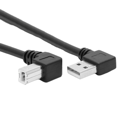 Kabel USB do transmisji danych o długości 1 metra z podwójnym kątem prostym typu L pod kątem 90 stopni w lewo