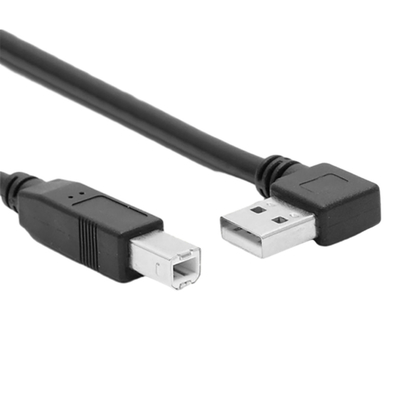 Kabel USB do transmisji danych o długości 1 metra z podwójnym kątem prostym typu L pod kątem 90 stopni w lewo