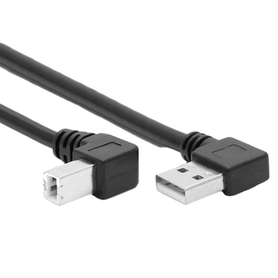 Kabel USB do transmisji danych o długości 1 metra z podwójnym kątem prostym typu L pod kątem 90 stopni w lewo