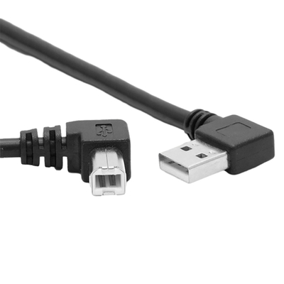 Kabel USB do transmisji danych o długości 1 metra z podwójnym kątem prostym typu L pod kątem 90 stopni w lewo