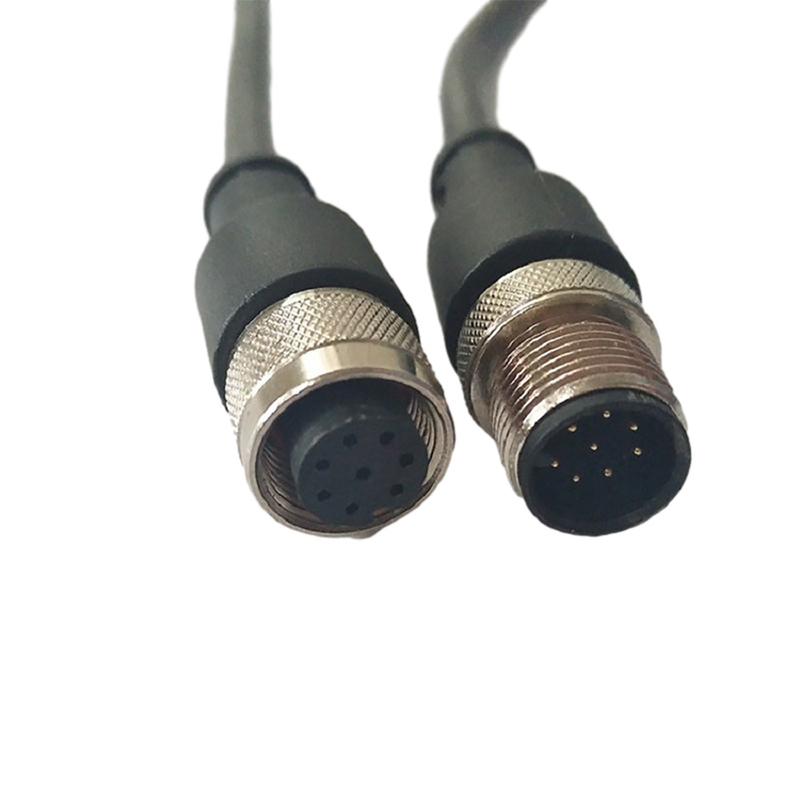 Metalowa śruba Kabel Phoenix M12 o długości 100 cm męski na żeński czarny z osłoną z PVC