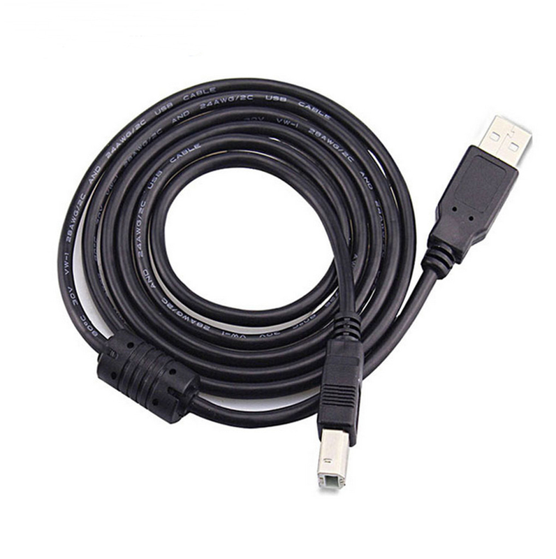 Czarny szybki kabel USB, męski na żeński przewód USB 2.0 do drukarki