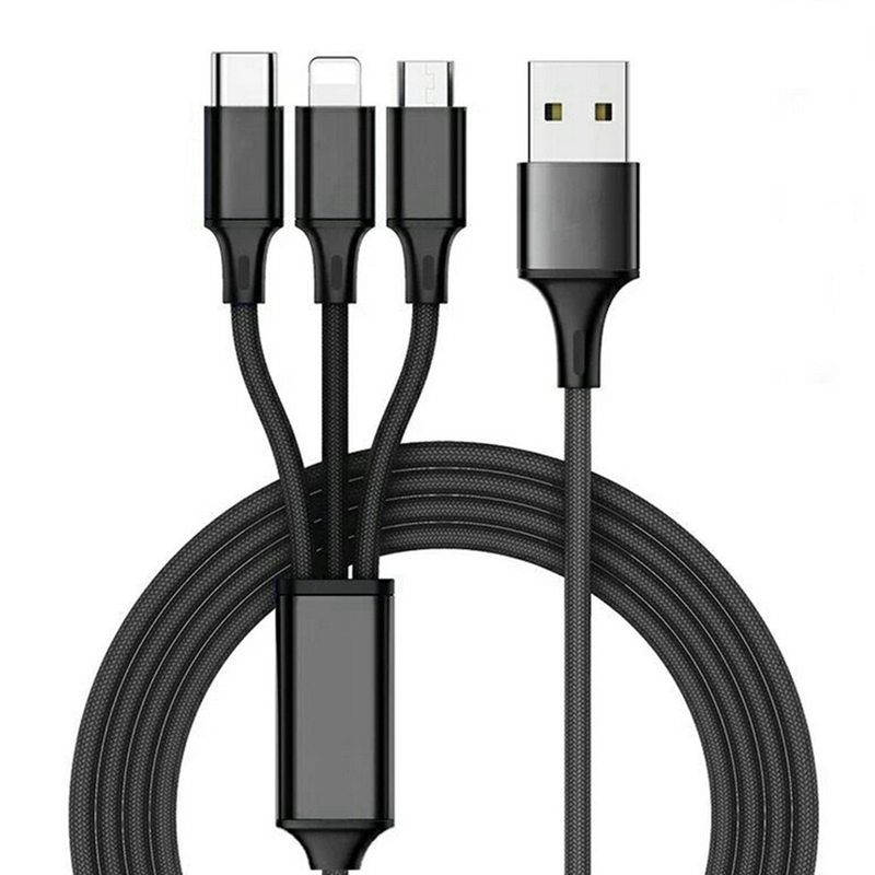 Kabel USB do ładowania danych 3 w 1 2,4 A Typ C Funkcja wielu portów OEM ODM