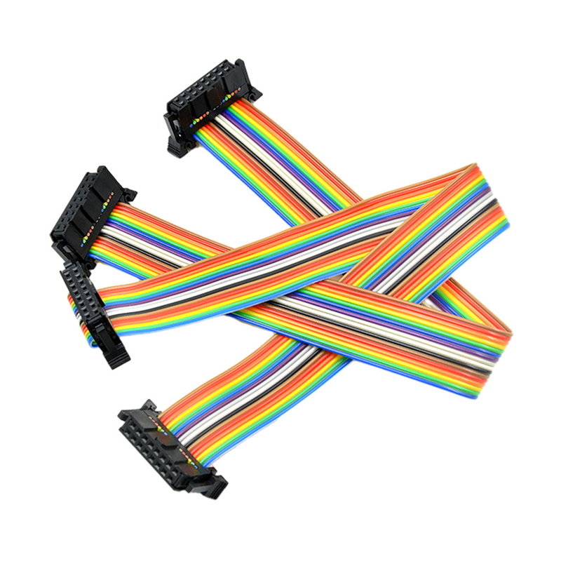 Dostosowany 16-pinowy płaski kabel taśmowy IDC ze złączami AWG28 # 2,54 mm