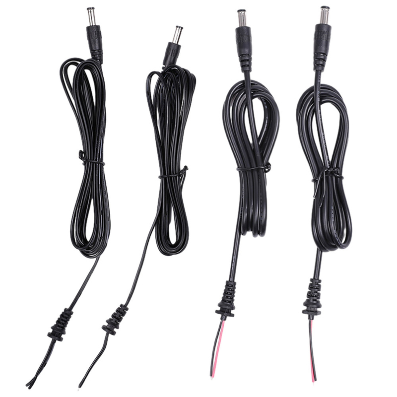 Męskie i żeńskie zespoły kabli zasilających z odciążeniem DC 5,5 mm x 2,1 mm Barrel Jack