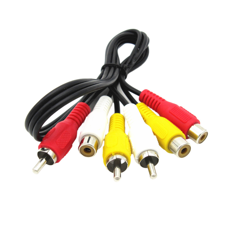 Męski na żeński kabel audio wideo, 3 kabel Rca AV do projektora z głośnikiem