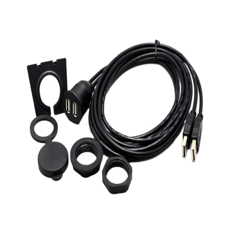 Wodoodporny kabel USB 2.0 z podwójnym portem USB 1 metr do motocykla samochodowego
