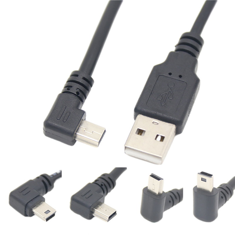 USB 2.0 Męski kabel USB do ładowania danych Mini ze złączem kątowym